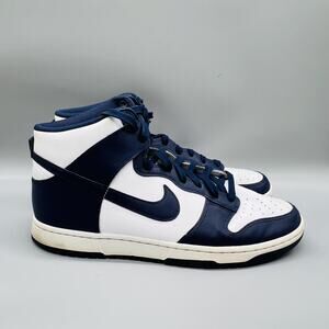 Nike Shoes Mens 12 Blue White Leather Dunk High Basketball Sneakers Comfort